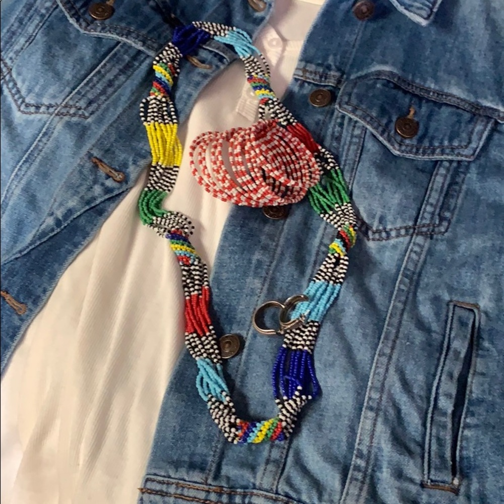seed bead necklace, bracelet